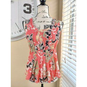 Emma James Sleeveless Blouse Tie Back  Dressy size 4p Pleated Spring